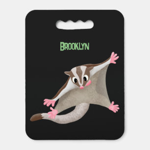 Cute happy sugar glider cartoon illustration seat cushion
