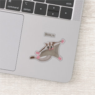 Cute happy sugar glider cartoon illustration  sticker