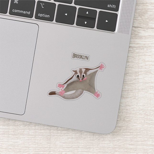 Cute happy sugar glider cartoon illustration  sticker (Detail)