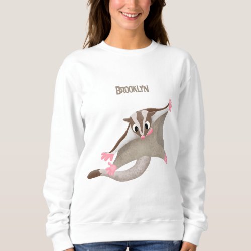 Cute happy sugar glider cartoon illustration sweatshirt