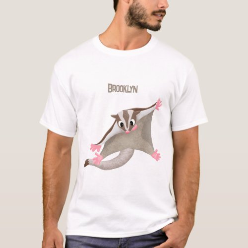 Cute happy sugar glider cartoon illustration T_Shirt