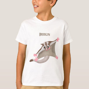 Cute happy sugar glider cartoon illustration T-Shirt