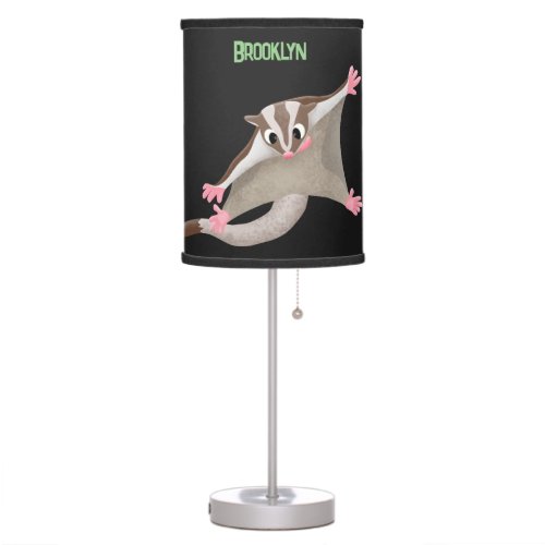 Cute happy sugar glider cartoon illustration table lamp