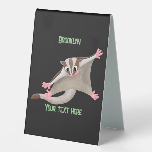 Cute happy sugar glider cartoon illustration table tent (Front)