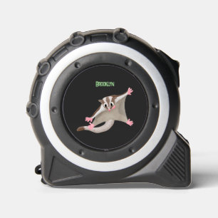 Cute happy sugar glider cartoon illustration tape measure