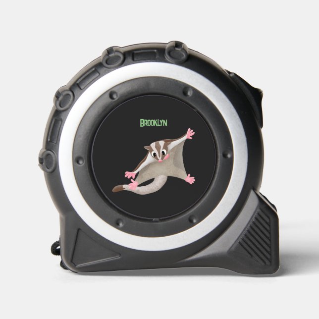 Cute happy sugar glider cartoon illustration tape measure (Front)