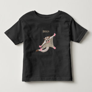 Cute happy sugar glider cartoon illustration toddler t-shirt