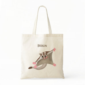 Cute happy sugar glider cartoon illustration tote bag