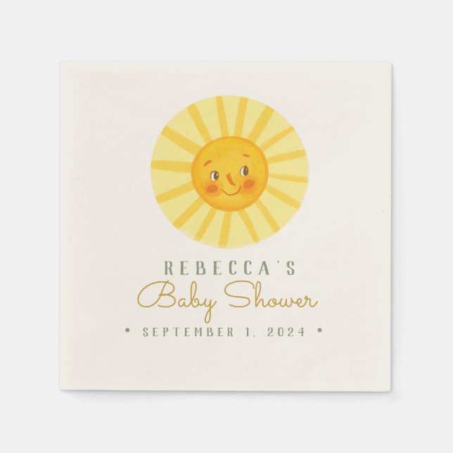 Cute Happy sun baby shower Napkins (Front)