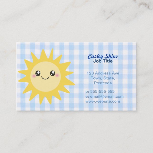 Cute Happy Sun Business Card (Front)
