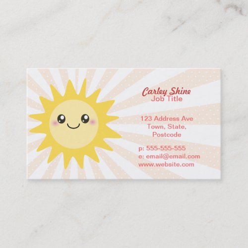 Cute Happy Sun business cards