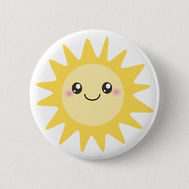 Cute Happy Sun Button (Front)