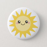 Cute Happy Sun Button at Zazzle