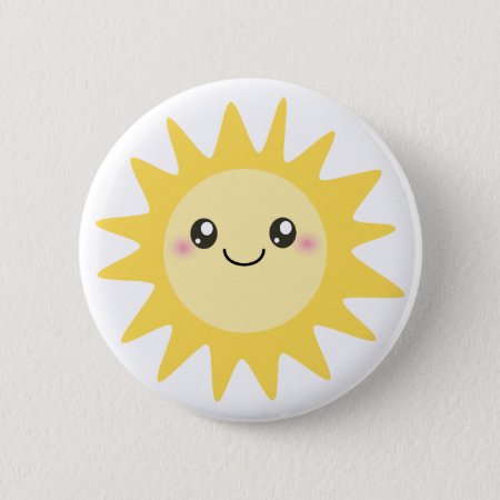 Cute Happy Sun Button
