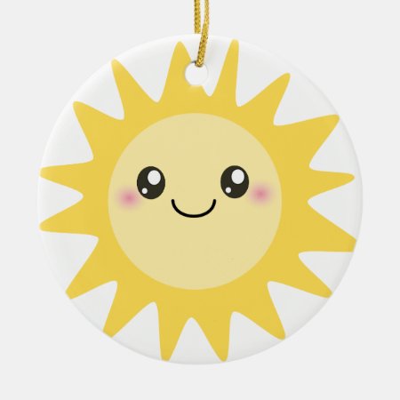 Cute Happy Sun Ceramic Ornament
