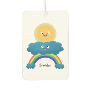 Cute happy sun cloud rainbow cartoon  air freshener