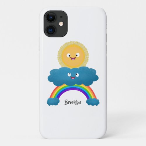 Cute happy sun cloud rainbow cartoon iPhone 11 case