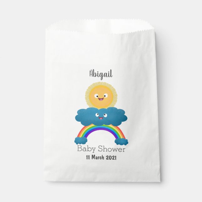 Cute happy sun cloud rainbow cartoon favor bag (Front)