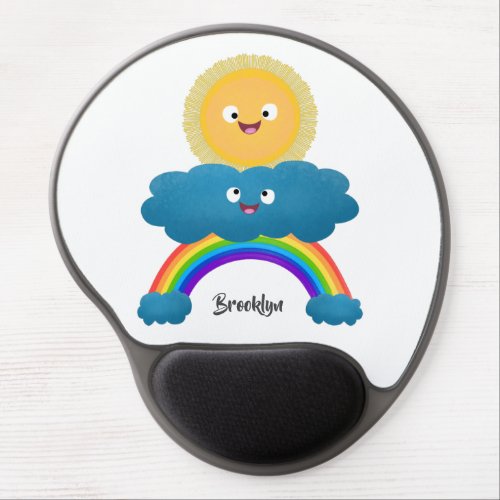 Cute happy sun cloud rainbow cartoon gel mouse pad