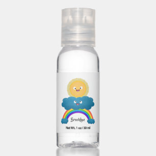 Cute happy sun cloud rainbow cartoon hand sanitizer