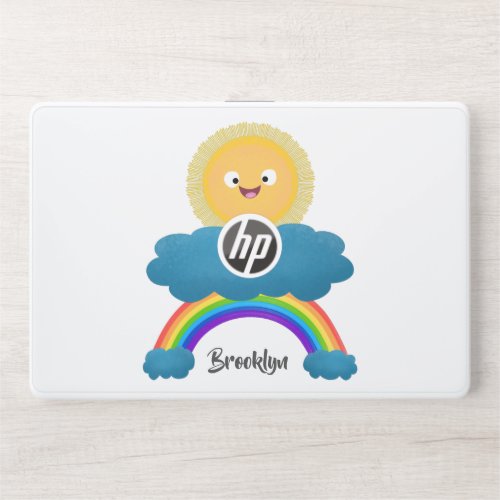 Cute happy sun cloud rainbow cartoon HP laptop skin