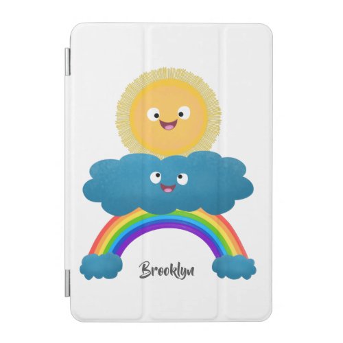 Cute happy sun cloud rainbow cartoon iPad mini cover