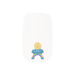 Cute happy sun cloud rainbow cartoon minx nail art