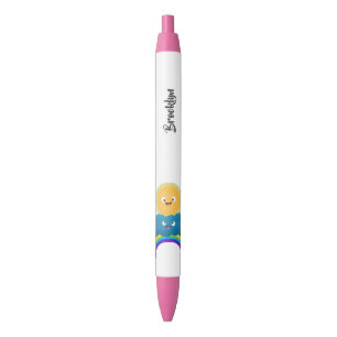 Cute happy sun cloud rainbow cartoon pen