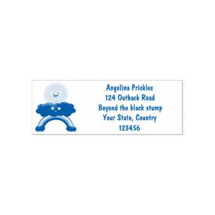 Cute happy sun cloud rainbow cartoon self-inking stamp