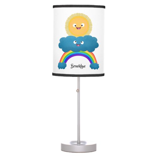 Cute happy sun cloud rainbow cartoon table lamp