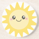 Cute Happy Sun Coaster at Zazzle