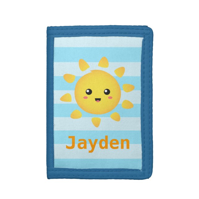 Cute Happy Sun Sunshine Kids Wallet (Front Vertical)