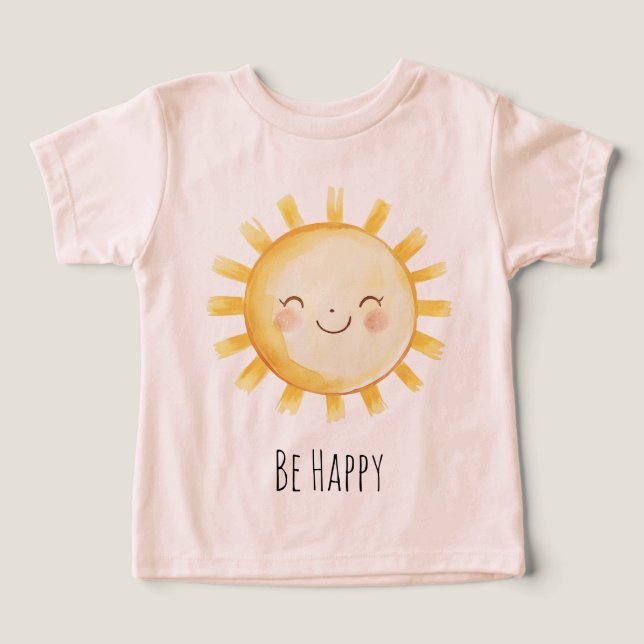 Cute Happy Sun  Toddler T-shirt (Design Front)