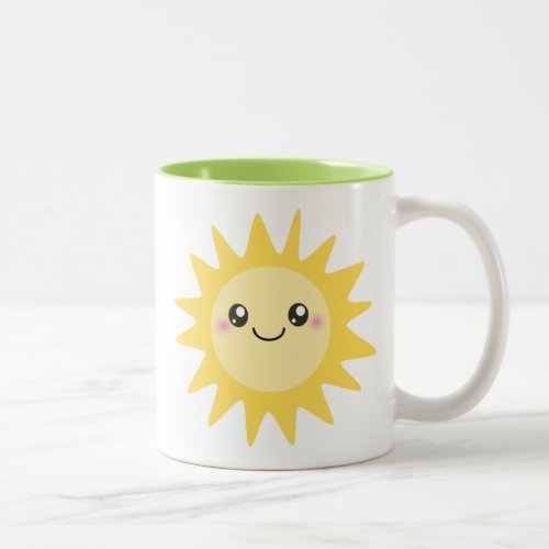 Cute Happy Sun Two_Tone Coffee Mug