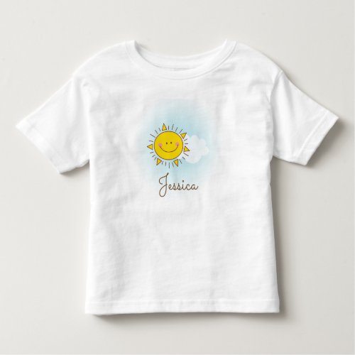 Cute Happy Sunshine Custom Add Your Name Toddler T_shirt