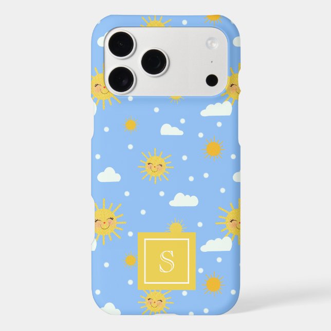 Cute Happy Sunshine Sky Pattern Iphone Case (Back)