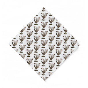 Cute happy superb lyrebird cartoon illustration bandana