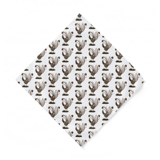 Cute happy superb lyrebird cartoon illustration bandana (Front)