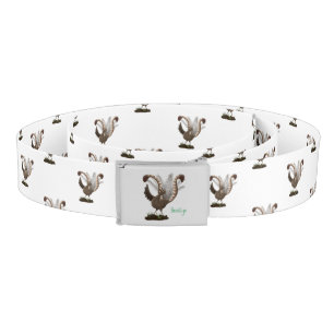 Cute happy superb lyrebird cartoon illustration belt