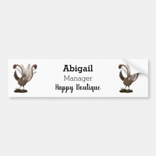 Cute happy superb lyrebird cartoon illustration  bumper sticker