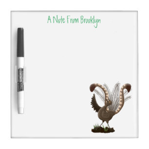 Cute happy superb lyrebird cartoon illustration dry erase board