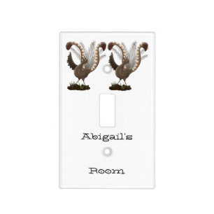 Cute happy superb lyrebird cartoon illustration  light switch cover