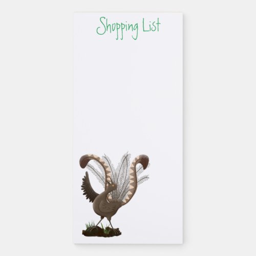 Cute happy superb lyrebird cartoon illustration  magnetic notepad