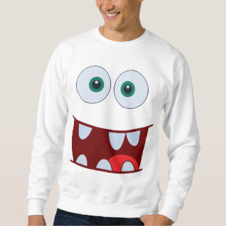 Cute Happy Surprised Face for Halloween Teeth Sweatshirt