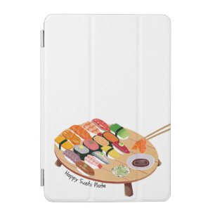 Cute Happy Sushi Plate iPad Case Kawaii Japanese