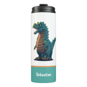 Cute Happy T-Rex Tyrannosaurus Rex Dinosaur Thermal Tumbler