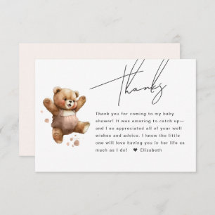 Cute Happy Teddy Bear Baby Shower Thank You Card