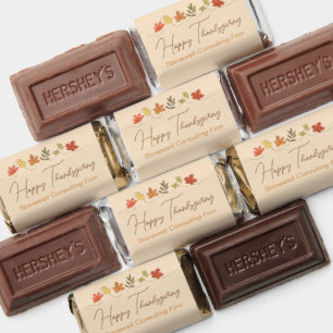 Cute Happy Thanksgiving Leaves Custom Company Hershey's Miniatures