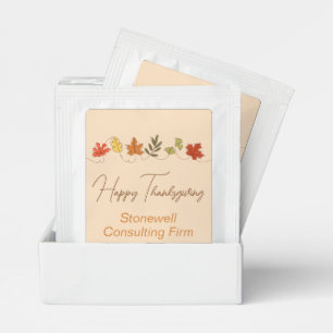 Cute Happy Thanksgiving Leaves Custom Company Tea Bag Drink Mix