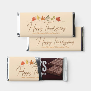 Cute Happy Thanksgiving Leaves Custom Party Hershey Bar Favors